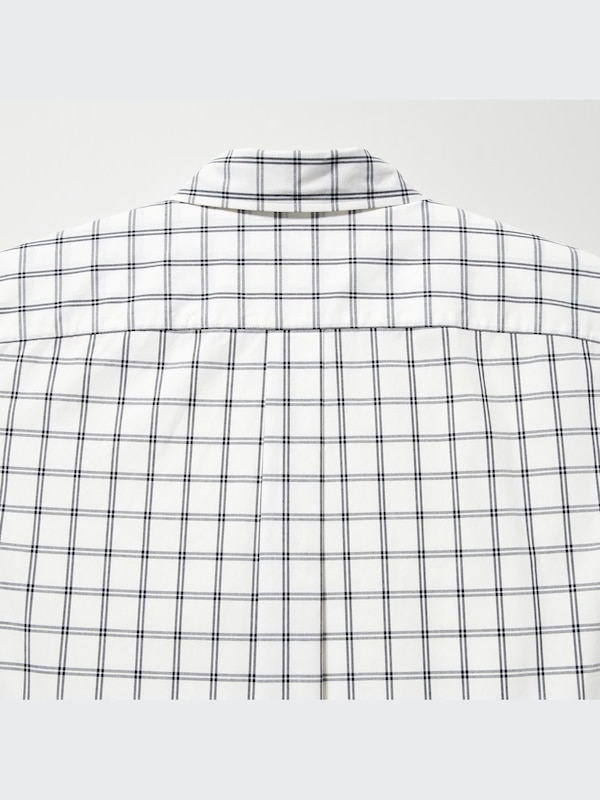 Cotton Broadcloth Shirt (Check, Button-Down Collar)