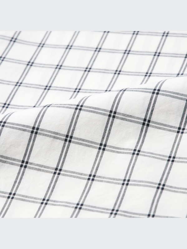 Cotton Broadcloth Shirt (Check, Button-Down Collar)