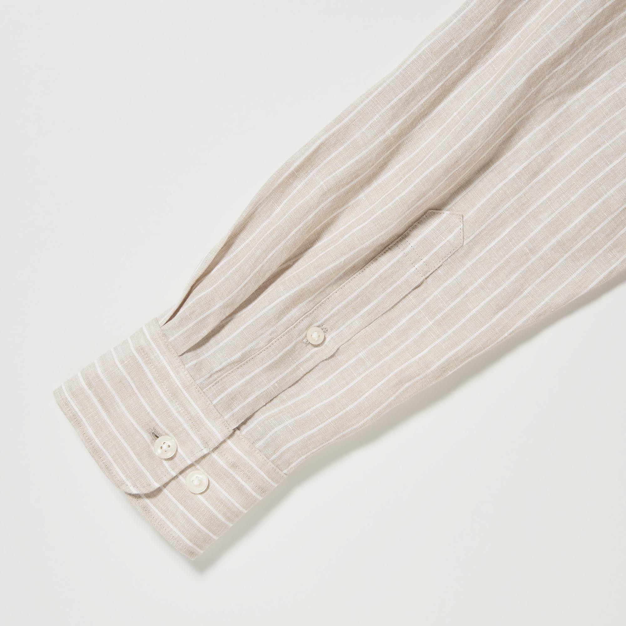 Premium Linen Striped Long-Sleeve Shirt