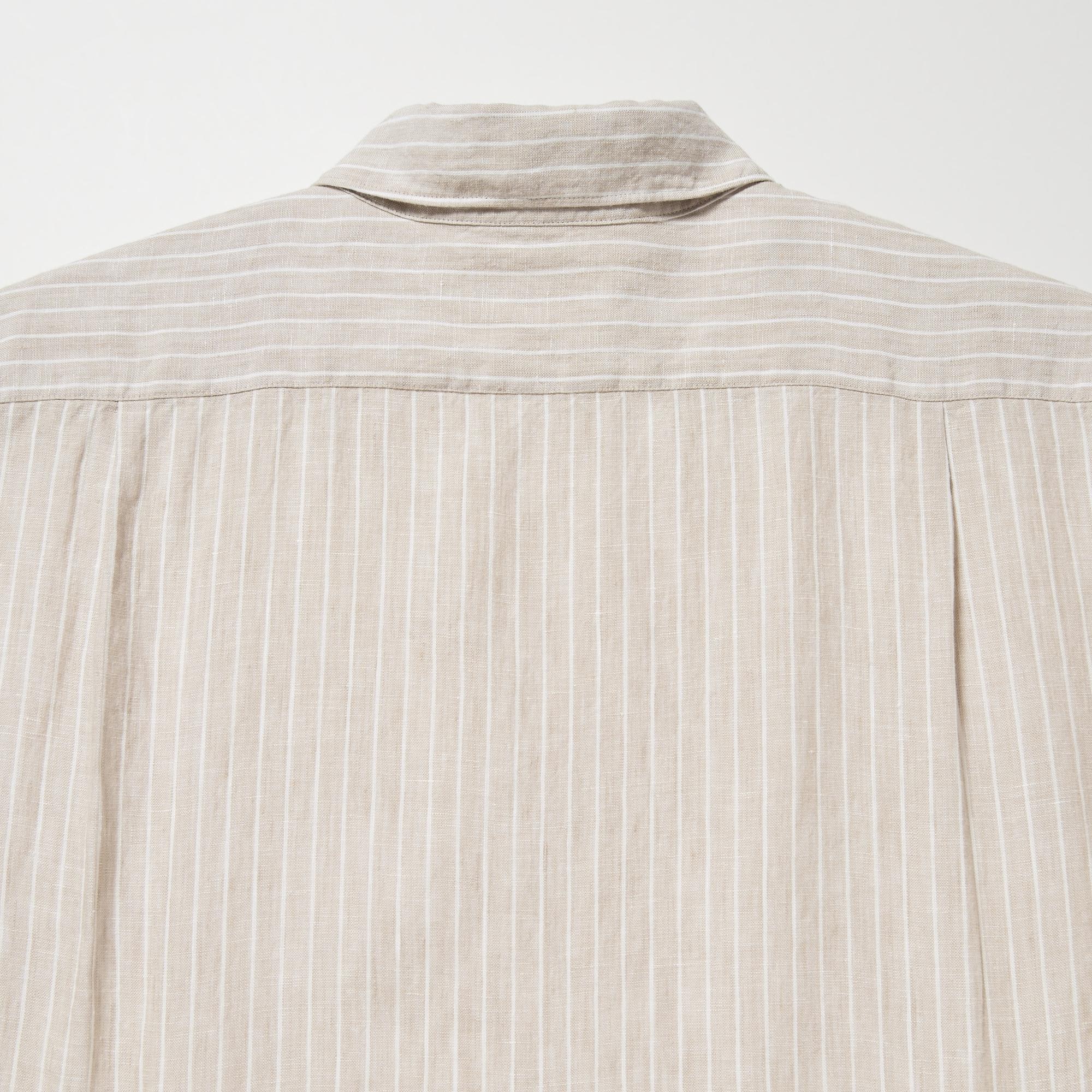 Premium Linen Striped Long-Sleeve Shirt
