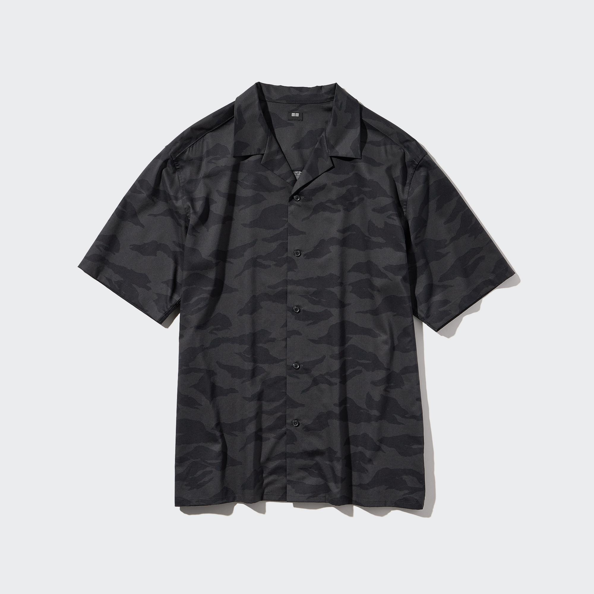 OPEN COLLAR SHORT SLEEVE SHIRT