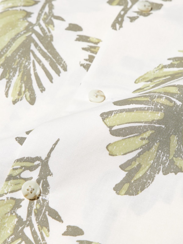 Modal Open Collar Short Sleeve Shirt | Printed
