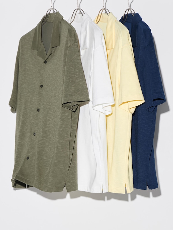 AIRism Cotton Full Open Polo Shirt | Open Collar