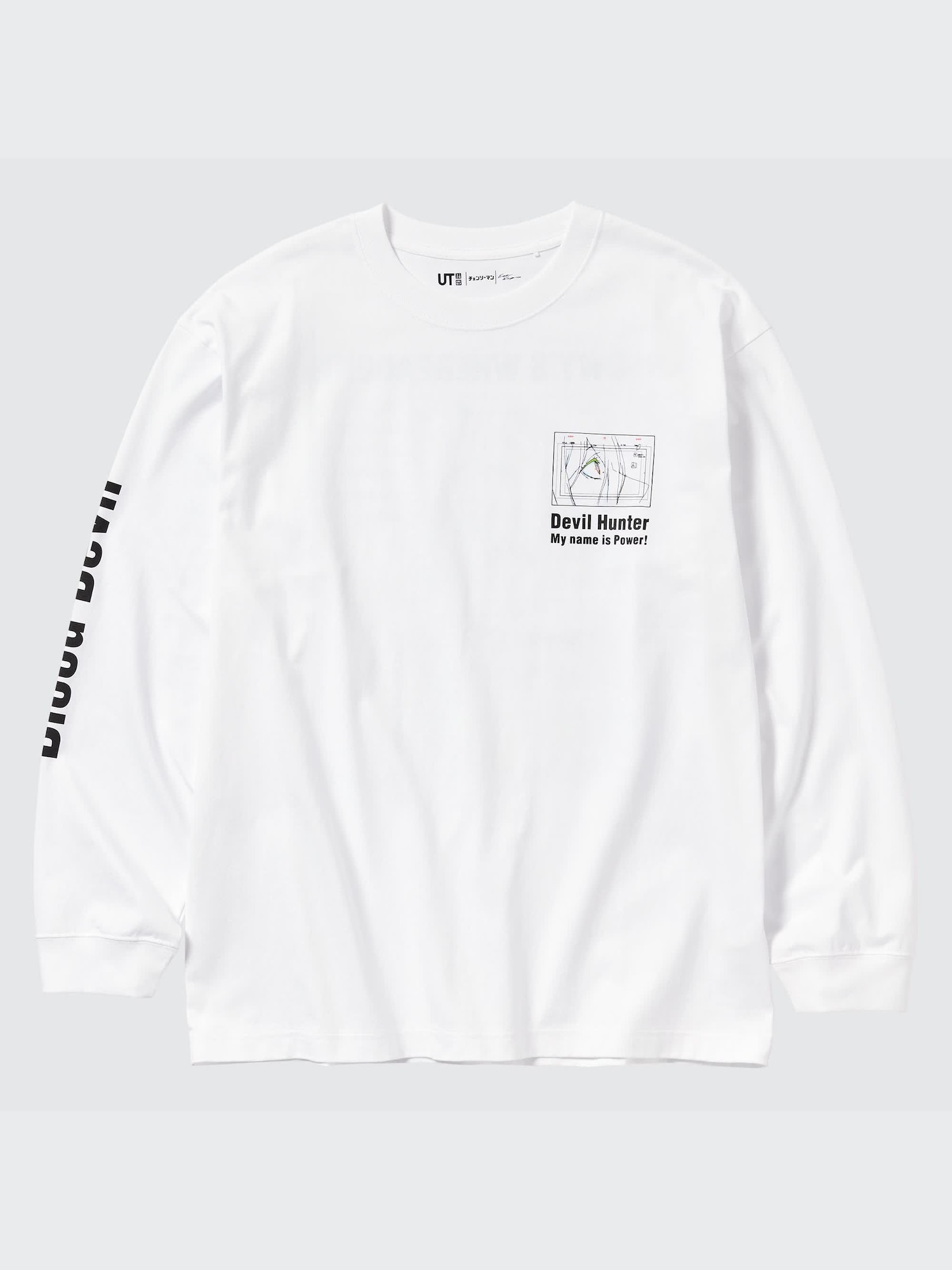 CHAINSAW MAN × KOSUKE KAWAMURA UT (OVERSIZED LONG-SLEEVE GRAPHIC T-SHIRT)  (POWER)