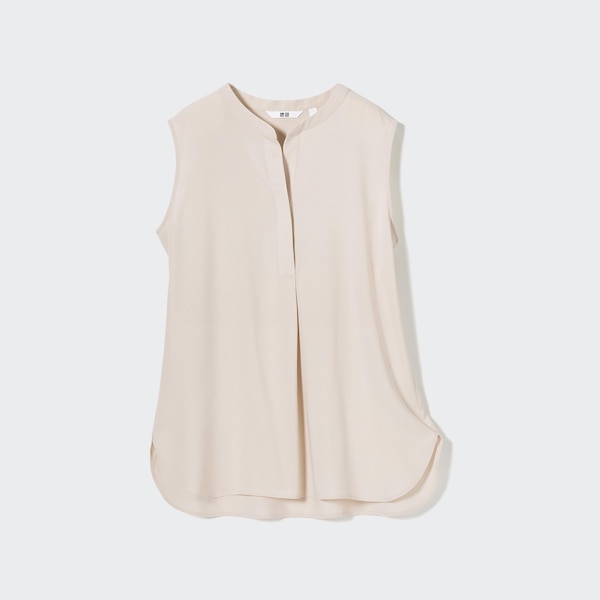 Rayon Skipper Collar Sleeveless Blouse | UNIQLO US