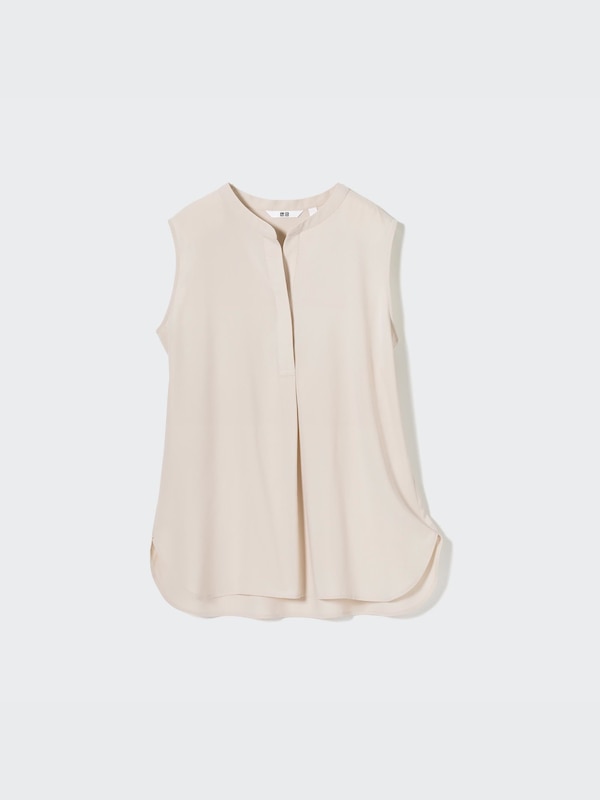Rayon Skipper Collar Blouse | Sleeveless