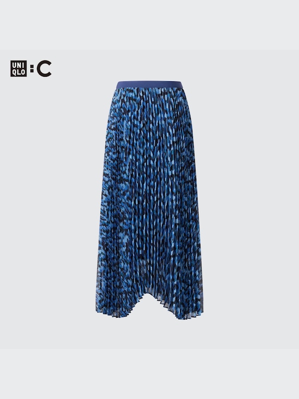 Pleated Printed Skirt