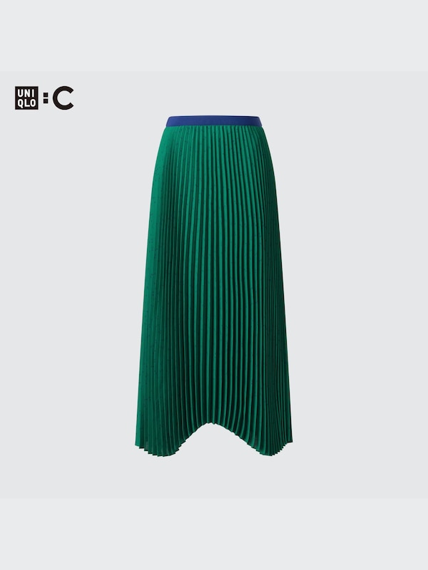 Pleated Printed Skirt