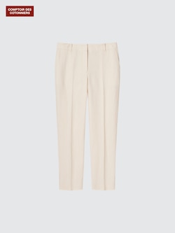 Linen Tapered Ankle Trousers