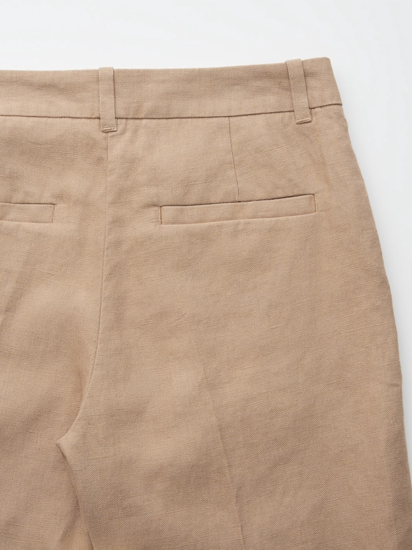 Linen Tapered Ankle Trousers