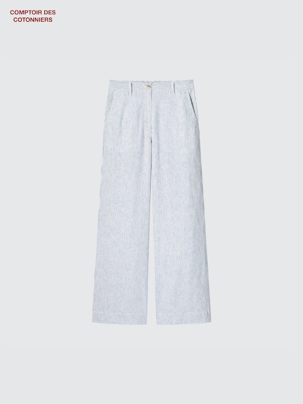Cotton Blend Straight Trousers