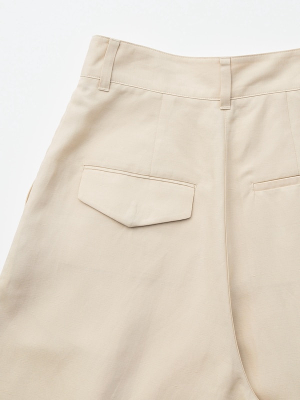 Pantalon Fuselé à Plis en Lin et Lyocell