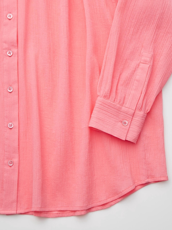 Chemise en Coton Transparent à Plis