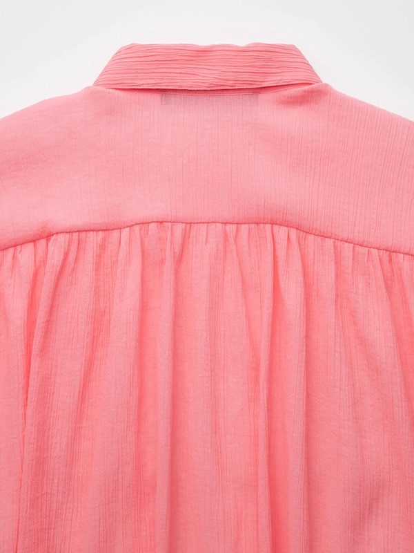 Chemise en Coton Transparent à Plis