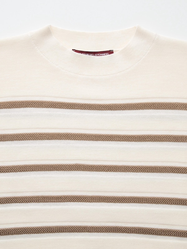 Pull 100% Mérinos à Col Rond (Rayé)