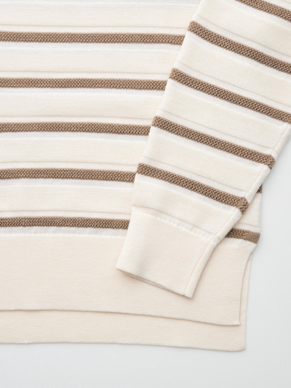 Pull 100% Mérinos à Col Rond (Rayé)