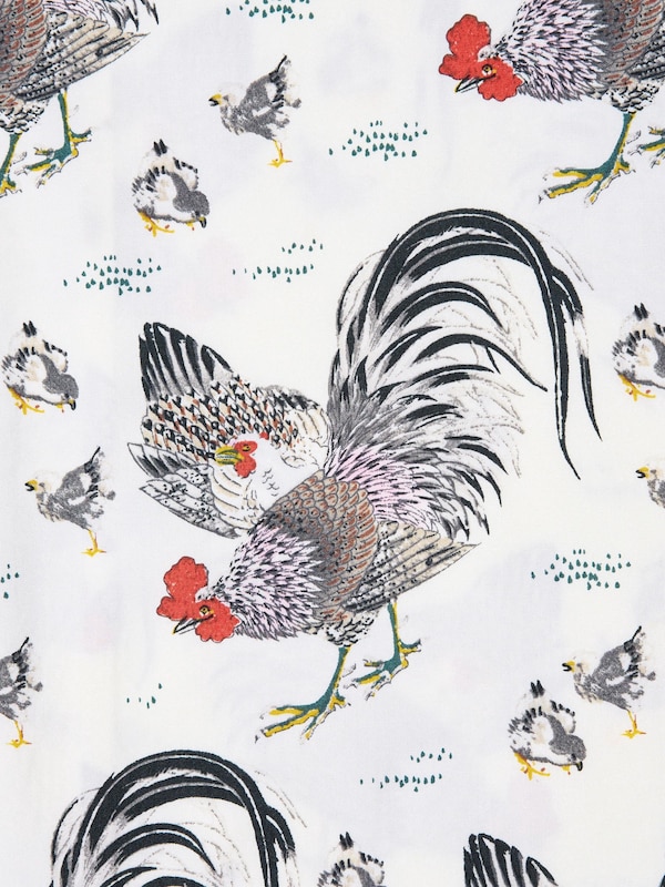 Open Collar Shirt | Short Sleeve | Ito-Jakuchu Print
