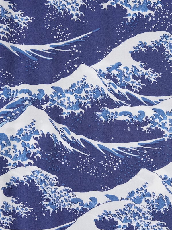 Open Collar Shirt | Short Sleeve | Hokusai Print