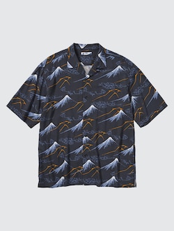 Open Collar Shirt | Short Sleeve | Hokusai Print