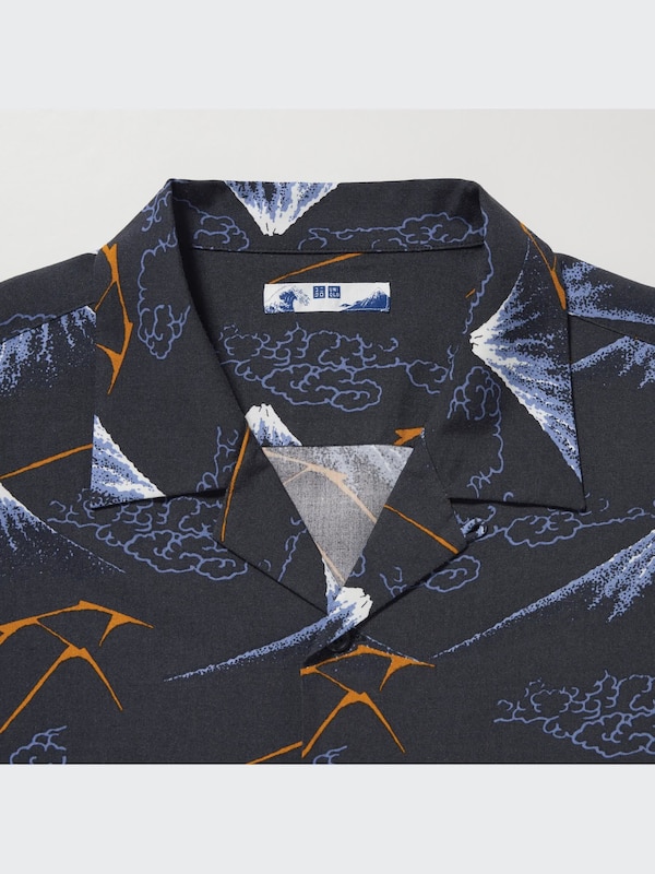 Open Collar Shirt | Short Sleeve | Hokusai Print