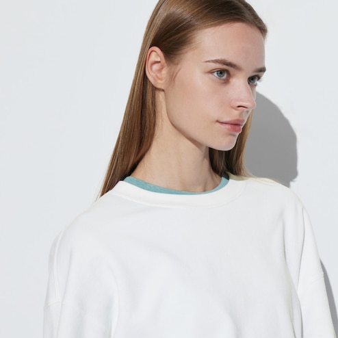UNIQLO Ladies XXL NWT Sweatshirt Crewneck Wide Long Sleeves Natural Off  White