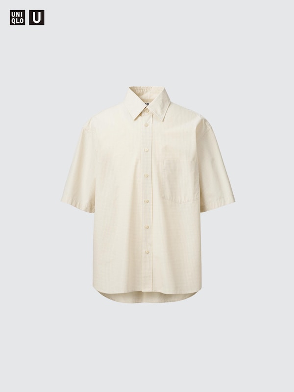 Camicia Oversized Maniche Corte a Quadri