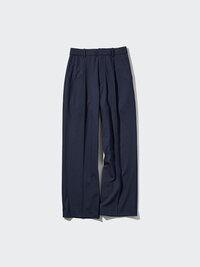 Wide-Fit Pleated Pants (Pinstripe)