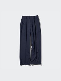 Wide-Fit Pleated Pants (Pinstripe)