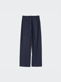 Wide-Fit Pleated Pants (Pinstripe)