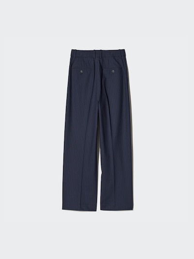 Wide-Fit Pleated Pants (Pinstripe)