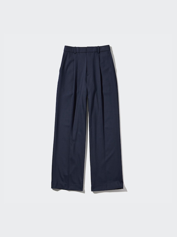 Pleated Wide Pants | Pinstripe | Tall