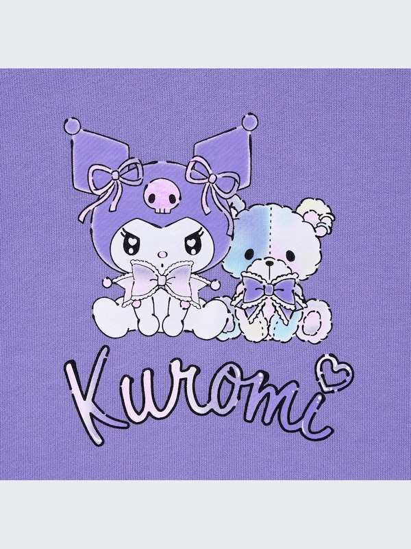 Sanrio Characters Sweat Cropped Hoodie (Kuromi)