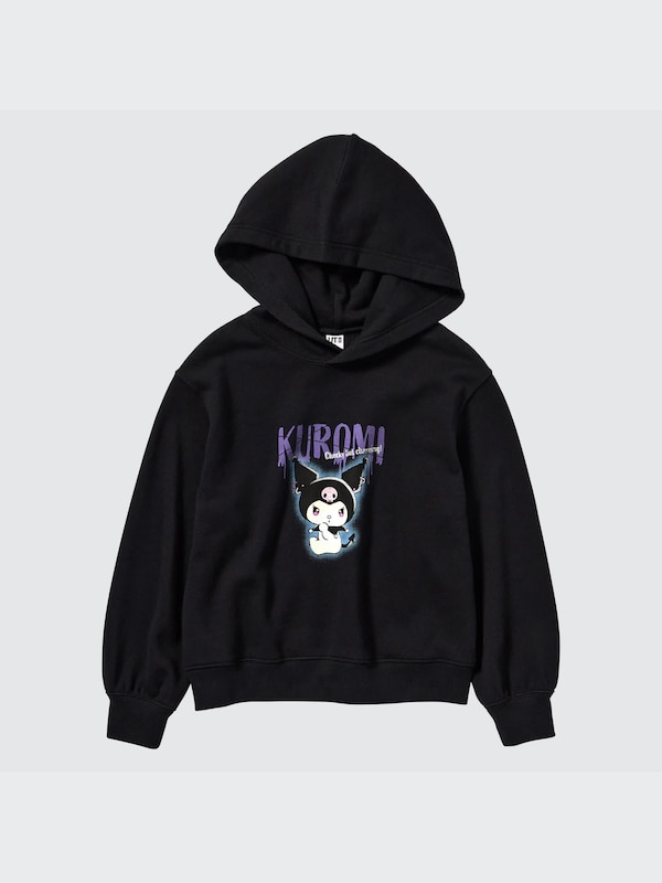 Sanrio Characters Sweat Cropped Hoodie (Kuromi)