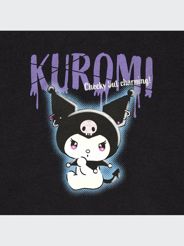 Sanrio Characters Sweat Cropped Hoodie (Kuromi)