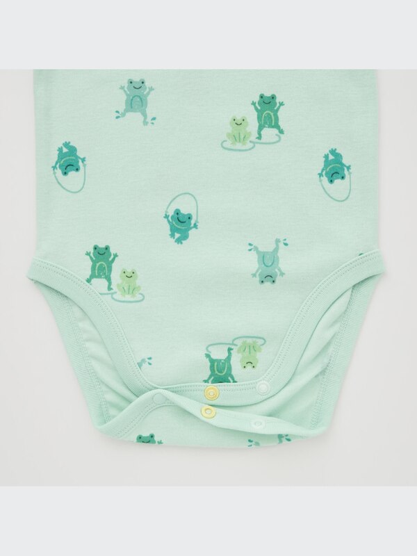 Joy of Print Long-Sleeve Bodysuit (Frog)