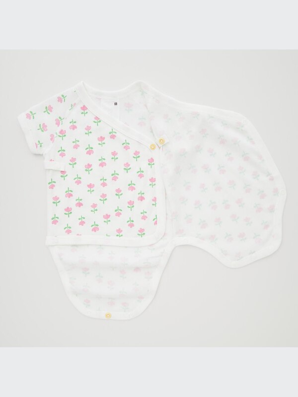 Joy of Print Long-Sleeve Bodysuit (Flower, Open Front)