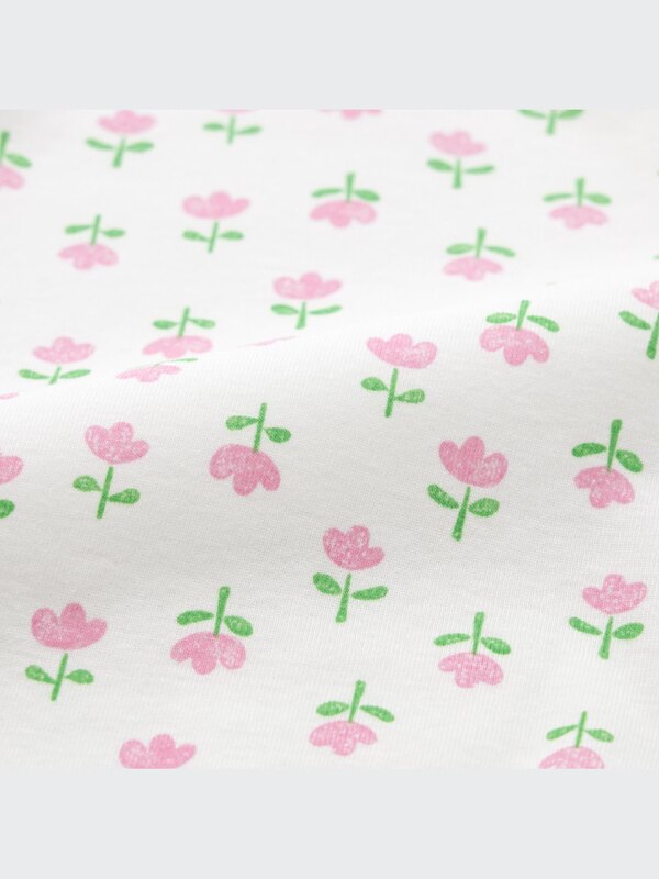 Joy of Print Long-Sleeve Bodysuit (Flower, Open Front)