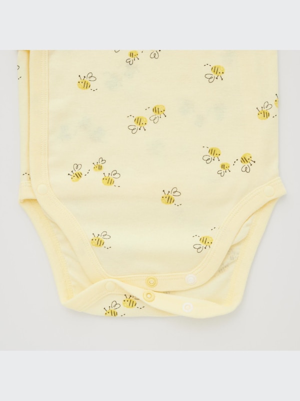Joy of Print Short-Sleeve Bodysuit (Bee, Open Front)