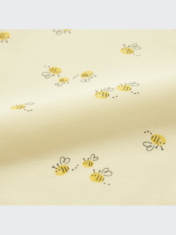Joy of Print Short-Sleeve Bodysuit (Bee, Open Front)