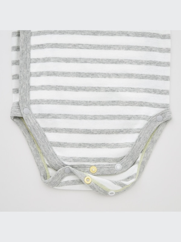 Baby Striped Long Sleeve Bodysuit | Open Front