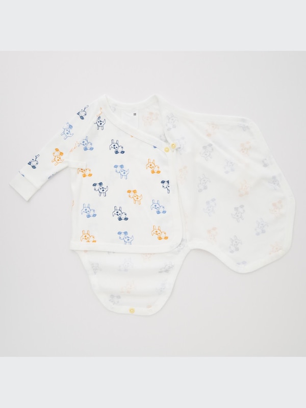 Joy of Print Long-Sleeve Bodysuit (Dog, Open Front)