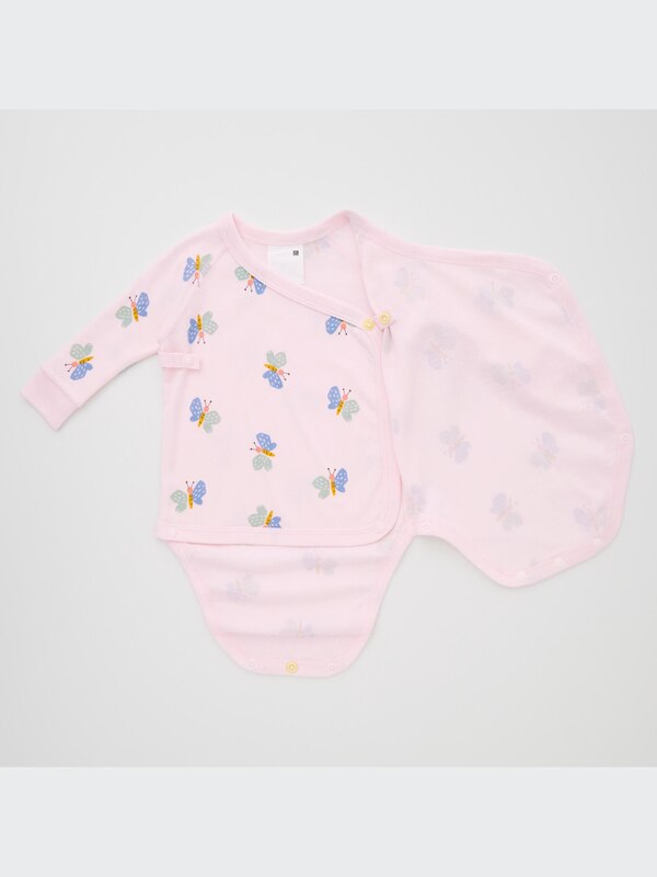 Joy of Print Long-Sleeve Bodysuit (Butterfly, Open Front)