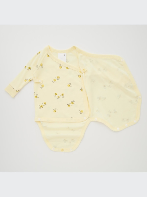 Joy of Print Long-Sleeve Bodysuit (Bee, Open Front)