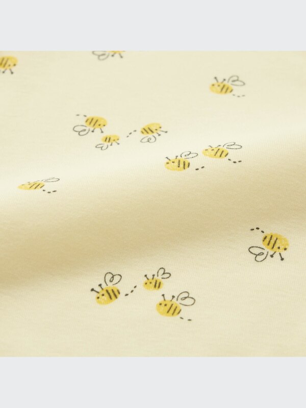 Joy of Print Long-Sleeve Bodysuit (Bee, Open Front)