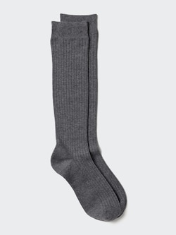 Wide Ribbed Knee High Socks