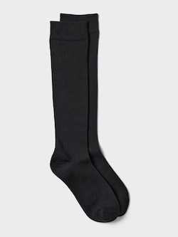 Wide Ribbed Knee High Socks
