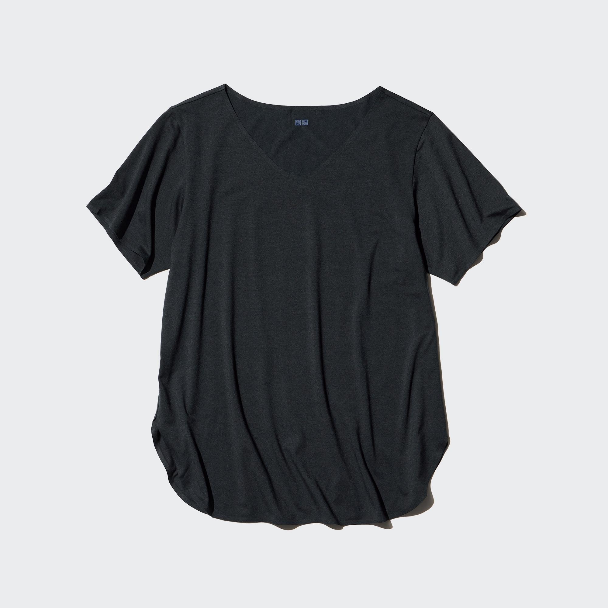 AIRism SEAMLESS V NECK LONG T-SHIRT