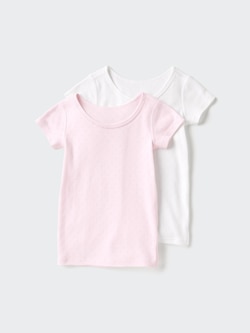 Cotton Ribbed T-Shirt (2 Pack, Pointelle)