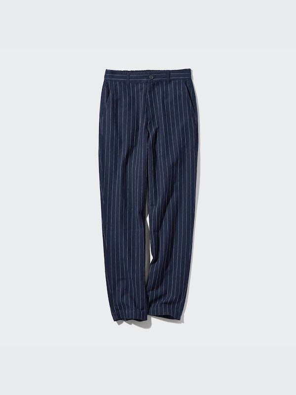 Linen Cotton Tapered Pants | Pinstripe | Tall