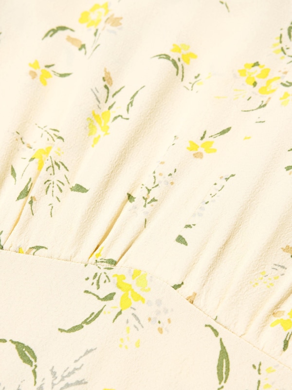 Printed V Neck Dress (Short Sleeved)